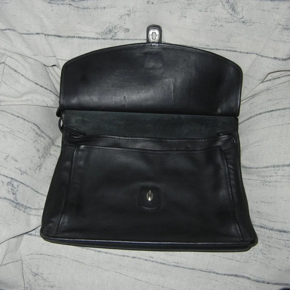 COACH Vintage Beekman Black Leather Dowel Rod Briefcase 5266